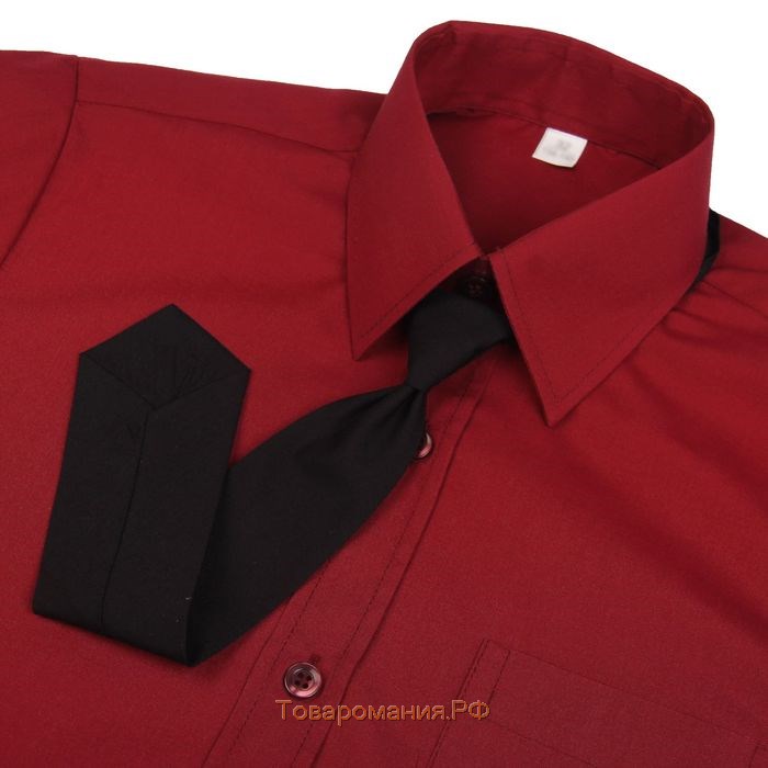 Сорочка для мальчика, нарядная с галстуком, рост 98-104 см (26), цвет бордо  1181