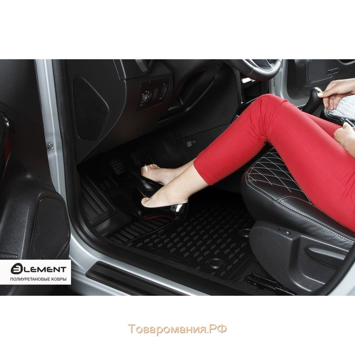 Коврики 3D в салон Renault Kaptur, 04/2016-2020, полиуретан, набор 4 шт