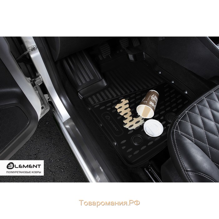 Коврики 3D в салон Renault Kaptur, 04/2016-2020, полиуретан, набор 4 шт