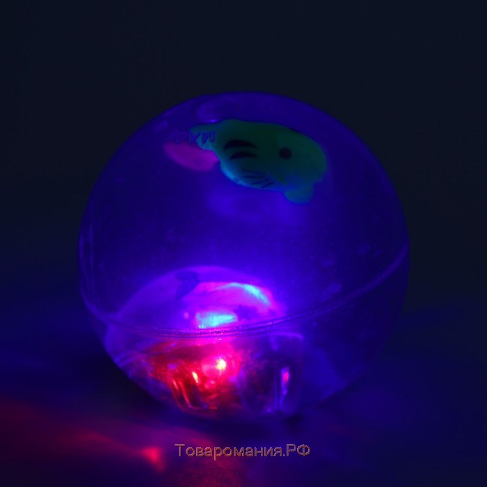 Мяч «Рыбка», световой, с водой, 5,5 см, цвета МИКС