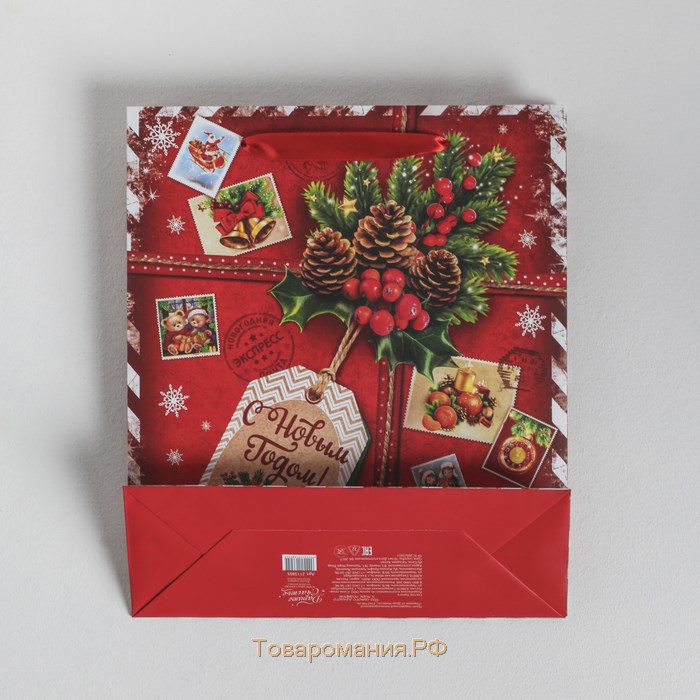 Пакет ламинированный вертикальный «Подарок от Деда Мороза», 12 х 15 х 5,5 см