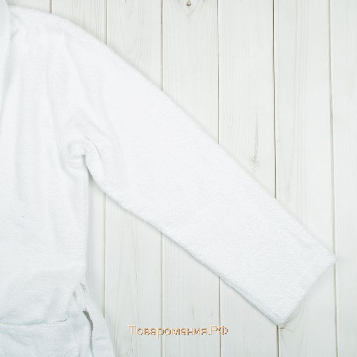 Халат мужской, шалька, размер 50, цвет белый, махра