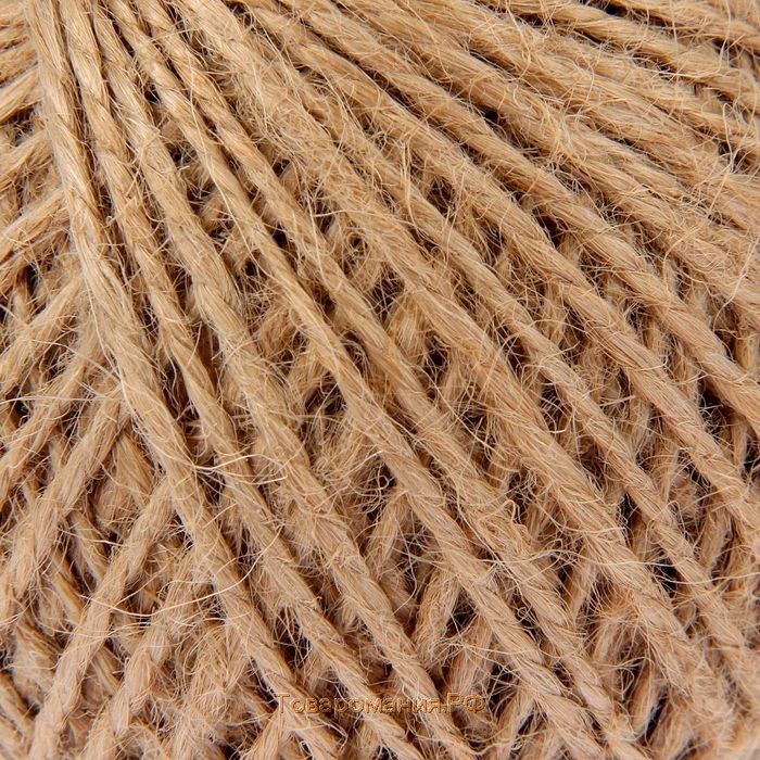 Шпагат джутовый, скрученный d=1,5 мм, 100 м «Шнурком», цвет натуральный