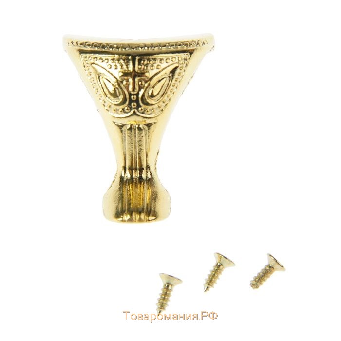 Уголок (ножка) для шкатулки металл "Царская" набор 4 шт золото 2,5х2,2 см