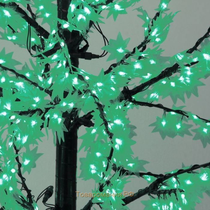 Светодиодное дерево «Зелёный клён» 1.5 м, 600 LED, постоянное свечение, 220 В, свечение белое