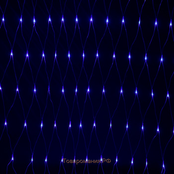 Гирлянда «Сеть» 2 × 3 м, IP44, УМС, прозрачная нить, 384 LED, свечение синее, 220 В