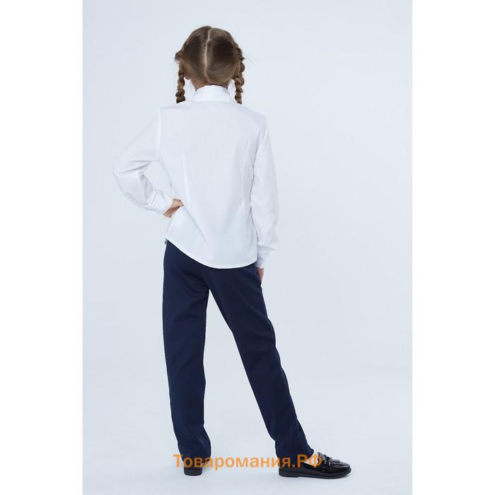 Школьные брюки для девочки, цвет синий, рост 122