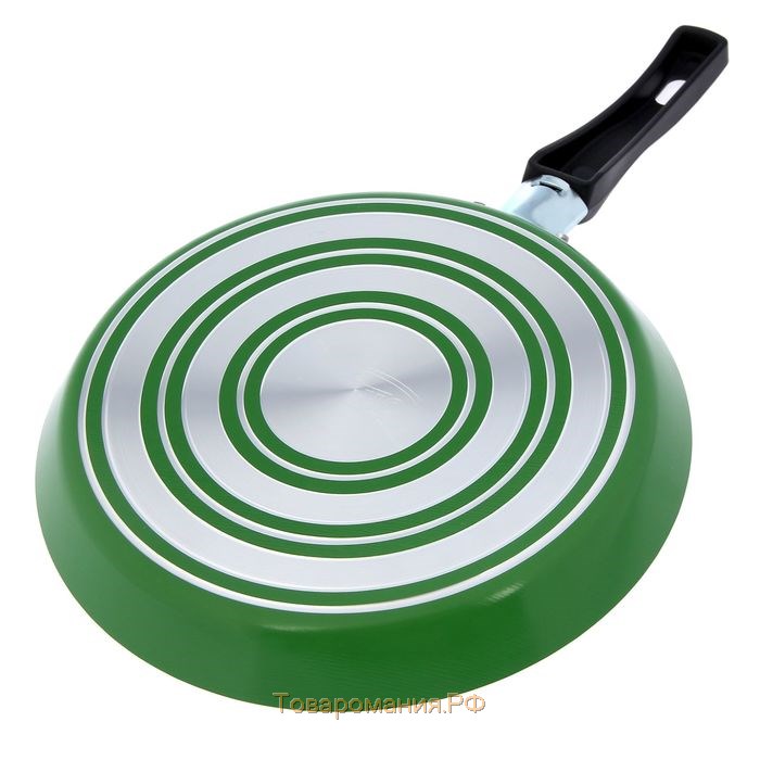 Сковорода блинная Candy Green Grass, d=22 см, пластиковая ручка, антипригарное покрытие, цвет зелёный