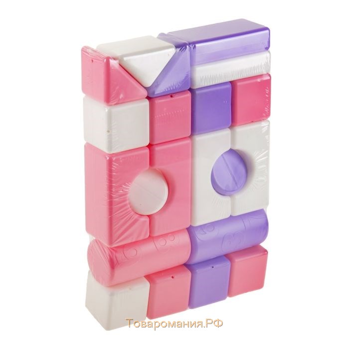 Строительный набор, 21 элемент, 60 × 60, цвет розовый