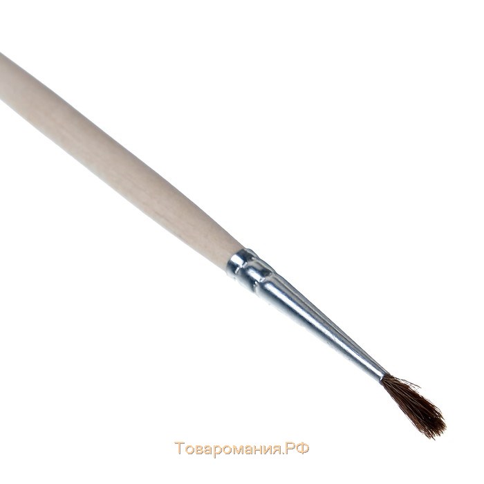 Кисть Пони круглая № 1 (диаметр обоймы 1 мм; длина волоса 10 мм), деревянная ручка, Calligrata