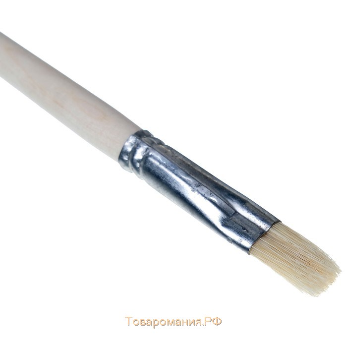 Кисть Щетина плоская №10 (ширина обоймы 10 мм; длина волоса 18 мм), деревянная ручка, Calligrata
