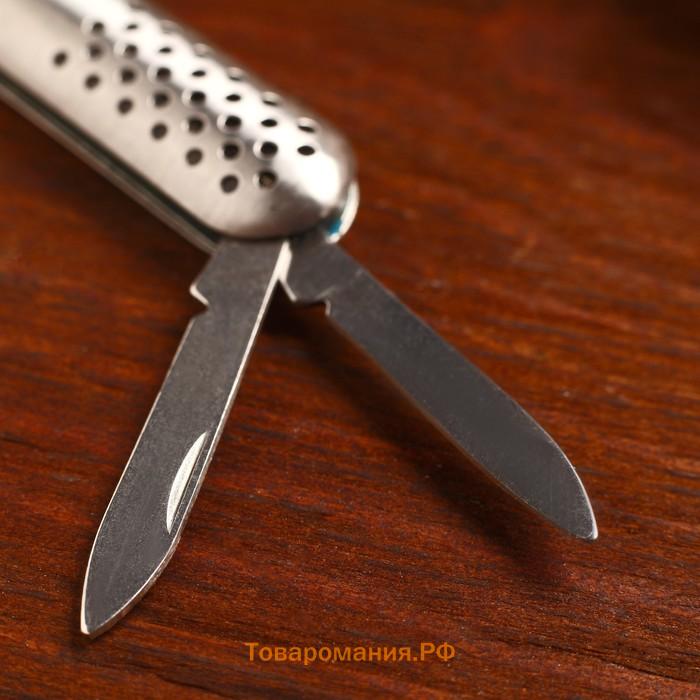 Нож складной "Коми"  3в1, рукоять металлик