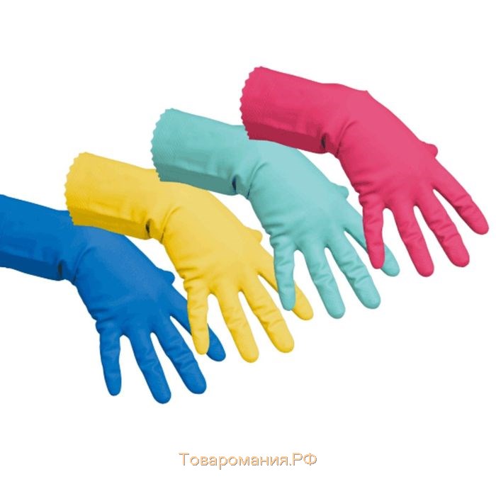 Перчатки Vileda для профессиональной уборки, многоцелевые, размер L, цвет голубой