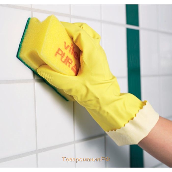 Перчатки Vileda Контракт для профессиональной уборки, размер S, цвет жёлтый
