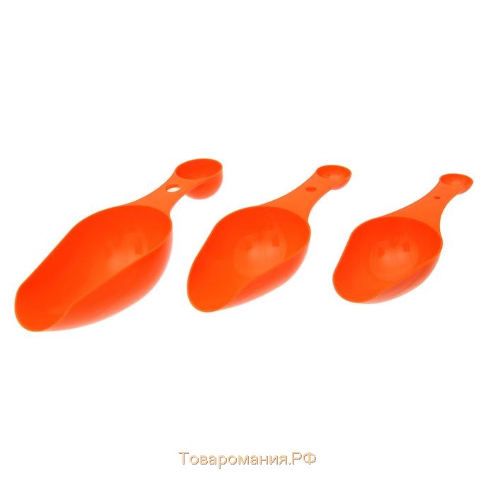 Набор совочков для сыпучих Practic, 3 шт, цвет мандарин