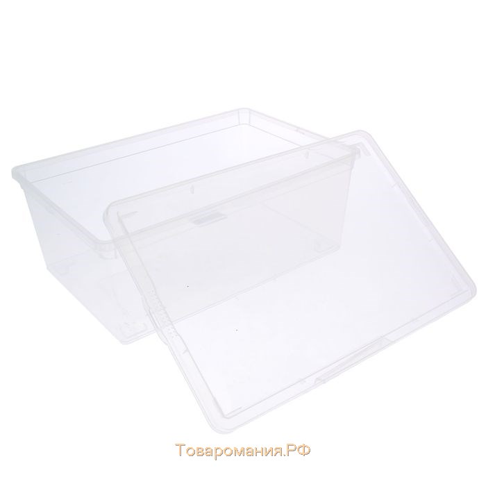Ящик для хранения с крышкой, 10 л, 37×24×14 см, цвет прозрачный
