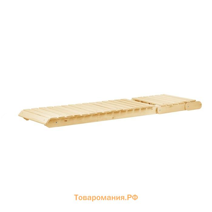 Шезлонг - лежак с регулируемым подголовником, 200×55×44,5см, из липы, "Добропаров"