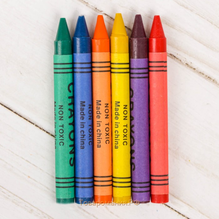 Восковые карандаши, набор 6 цветов, Смешарики