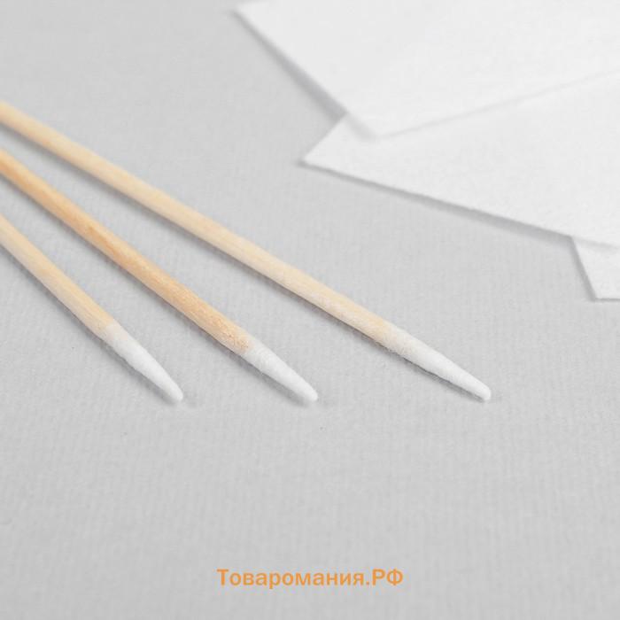 Ватные палочки на деревянной основе, заострённые, 10 см, 100 шт.