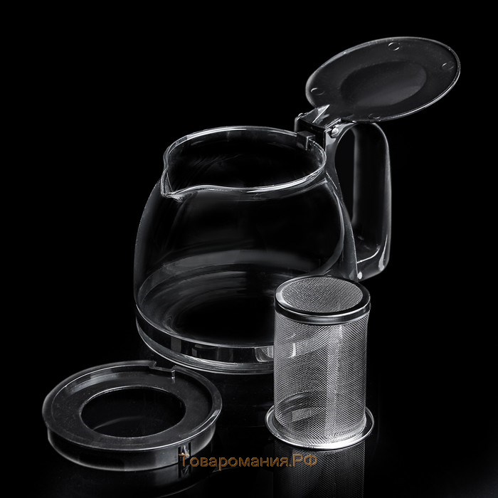 Чайник стеклянный заварочный «Душевность», 1 л, с металлическим ситом, цвет МИКС