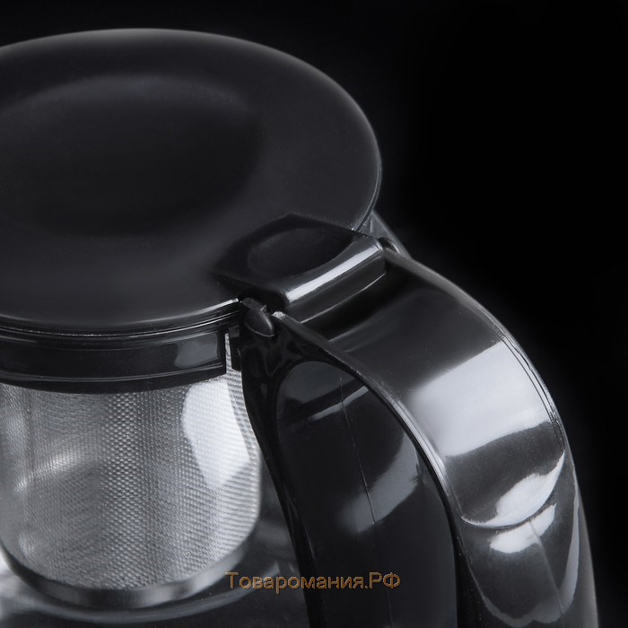Чайник стеклянный заварочный «Душевность», 1 л, с металлическим ситом, цвет МИКС