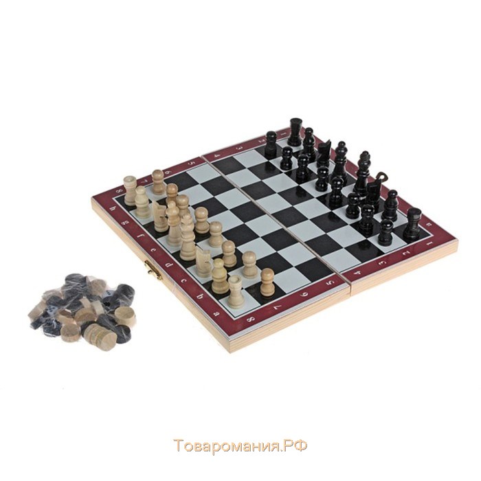 Настольная игра 3 в 1 "Карнал": нарды, шахматы, шашки, 20.5 х 20.5 см