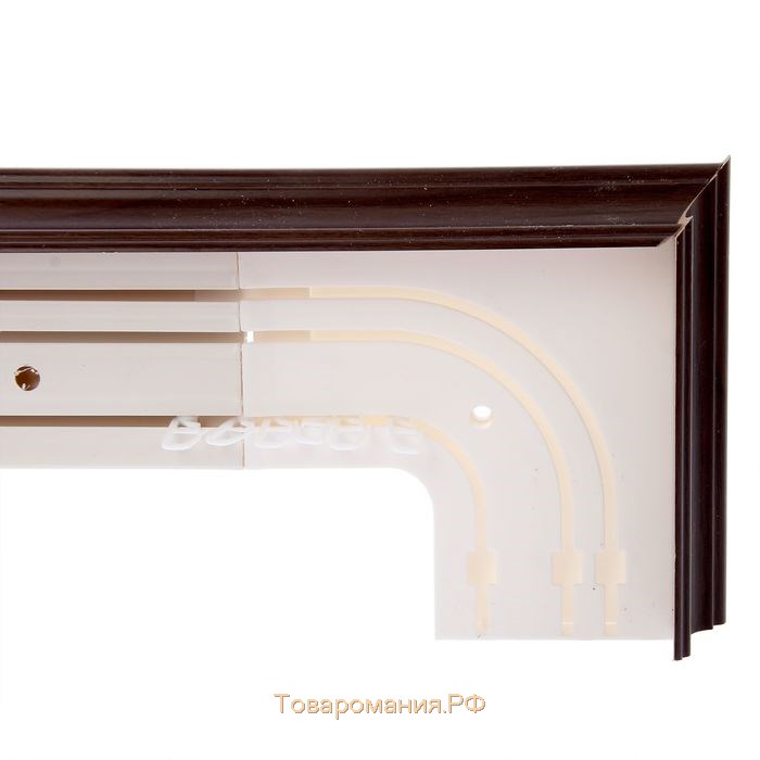 Карниз трёхрядный 240 см, с декоративной планкой «Стандарт», цвет коричневый