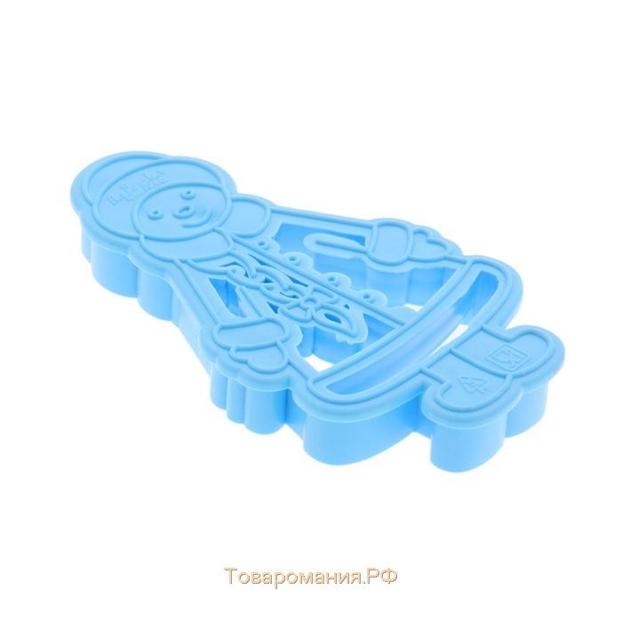 Форма для печенья «Снегурочка», вырубка, штамп, 10,5×6 см, цвет голубой