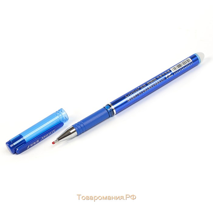 Ручка шариковая СТИРАЕМЫЕ ЧЕРНИЛА 0,8мм стержень синий корпус, Жест Розовый