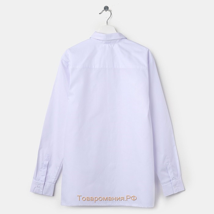 Школьная рубашка для мальчика, цвет белый, рост 116 см