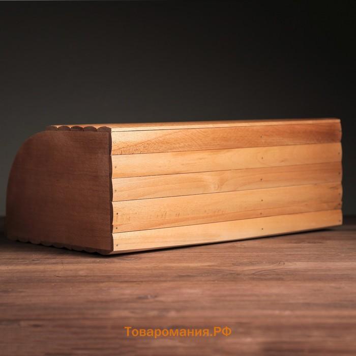 Хлебница деревянная "Славянская", двойная, 45 см, массив бука