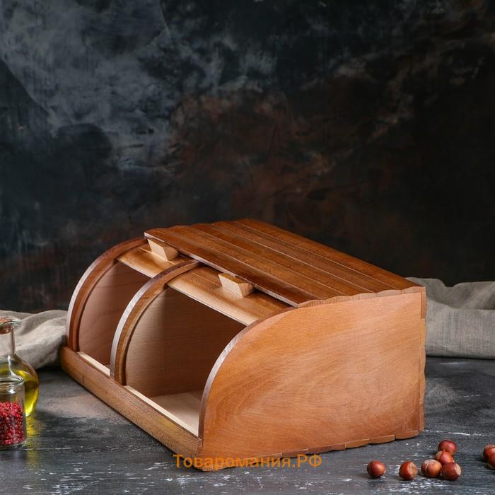 Хлебница деревянная "Славянская", двойная, 45 см, массив бука