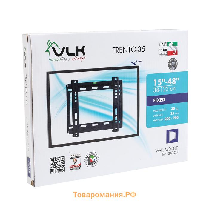Кронштейн VLK TRENTO-35. для ТВ, фиксированный, 15-48", 28 мм от стены, черный