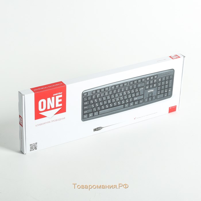 Клавиатура Smartbuy ONE 112, проводная, мембранная, 104 клавиши, USB, чёрная