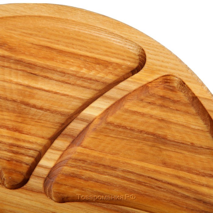 Менажница деревянная "Конти", с разделочной доской, d=30 см, массив ясеня