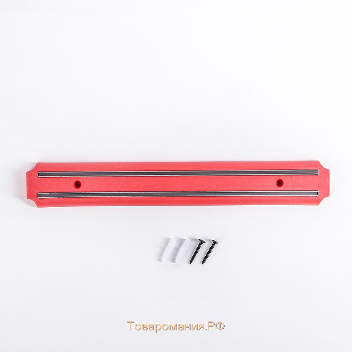 Держатель для ножей магнитный, 33 см, цвет красный