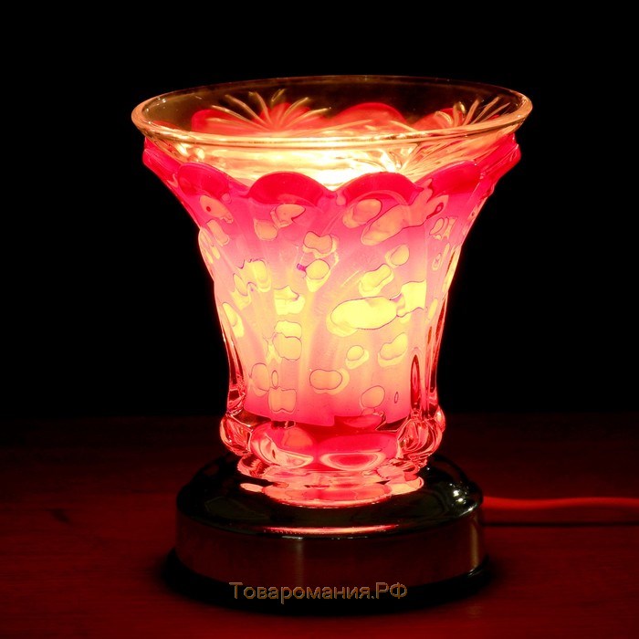Аромасветильник стекло диммер "Розовый зефир", 35W 220В МИКС 11,5х10,8х10,8 см