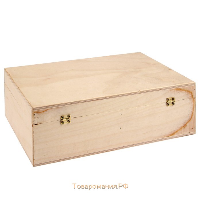 Подарочный ящик 34×21.5×10.5 см деревянный, с закрывающейся крышкой, без покраски