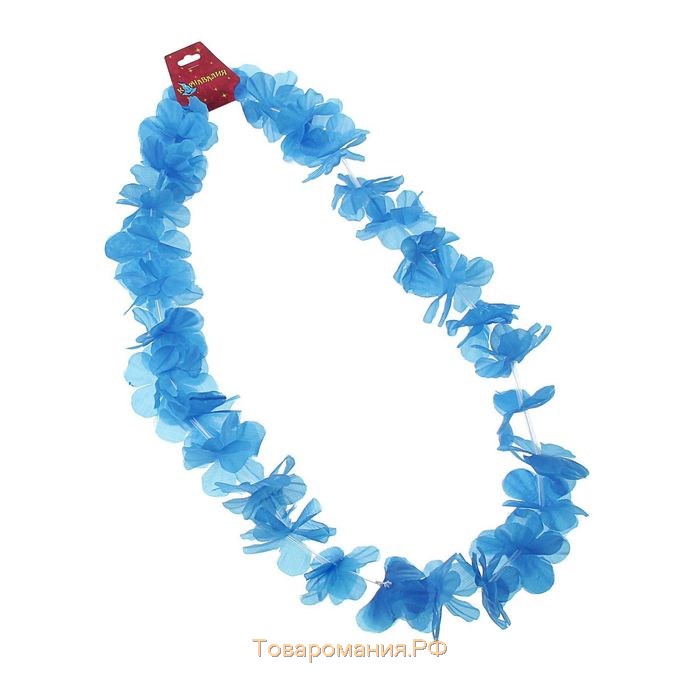 Гавайское ожерелье «Цветочки», синий