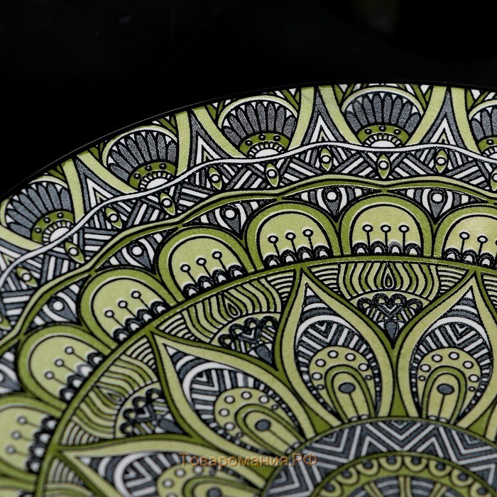 Тарелка керамическая «Мирсоле», d=22 см, цвет зелёный