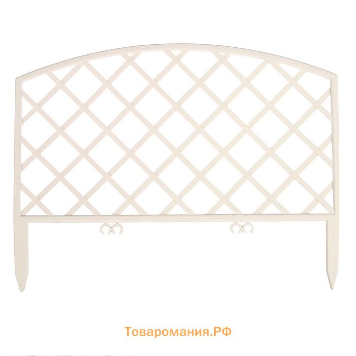 Ограждение декоративное, 35×220 см, 5 секций, пластик, белое, ROMANIKA, Greengo