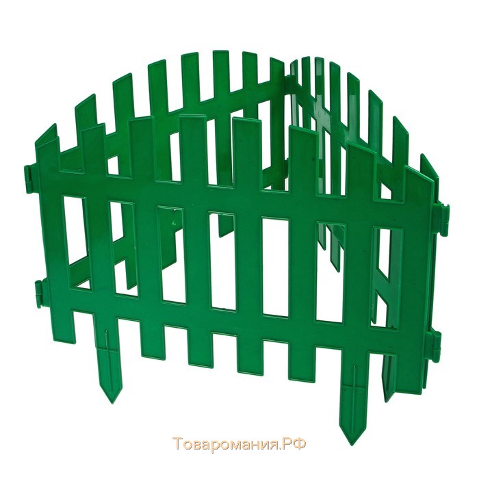Ограждение декоративное, 35 × 210 см, 5 секций, пластик, зелёное, RENESSANS, Greengo