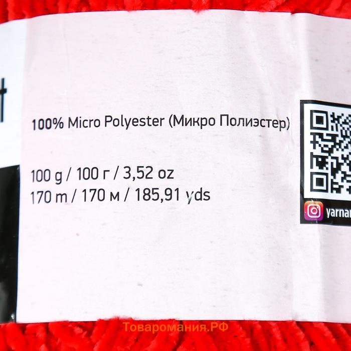 Пряжа "Velour" 100% микрополиэстер 170м/100г (846 красный)
