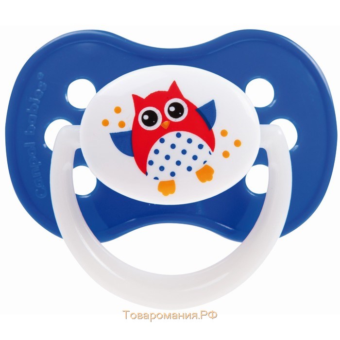 Пустышка силиконовая симметричная Owl, от 0 до 6 мес., цвет МИКС