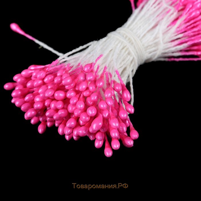 Тычинки для искусственных цветов "Капельки розовые" (набор 130 шт) длина 6 см