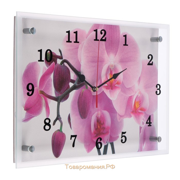 Часы настенные, серия: Цветы, "Орхидея",  25х35 см