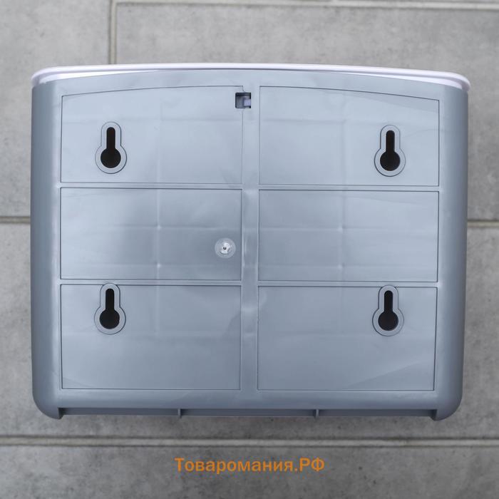 Диспенсер для бумажных полотенец в листах, пластик, 21.5×9×26.5 см, белый
