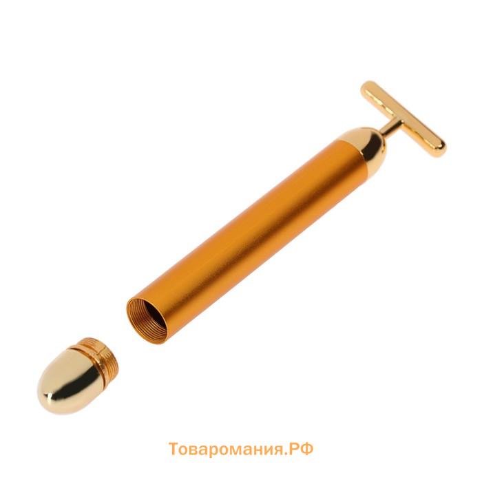 Массажёр для лица LEM-01, 1хАА (не в комплекте), бархатный мешочек, золотистый