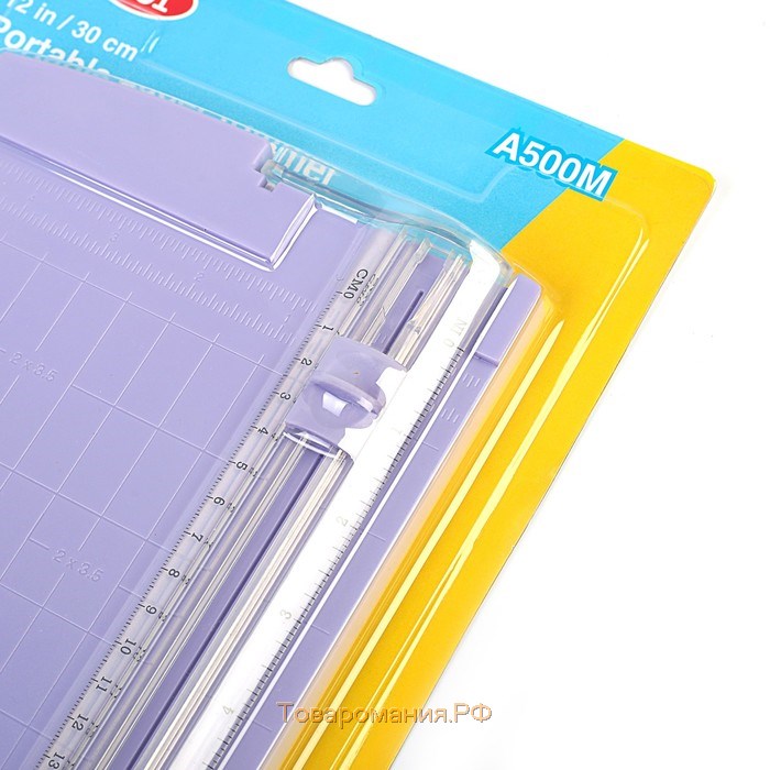 Роликовый резак для бумаги А5, до 3 листов, безопасное лезвие, длина реза 220 мм, в блистере
