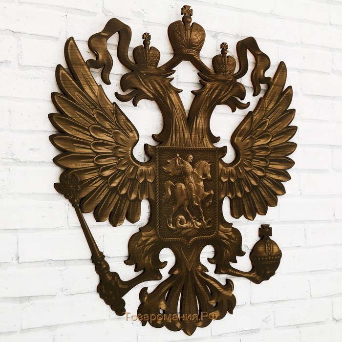 Герб настенный «Россия. Темное дерево», 22,5 х 25 см